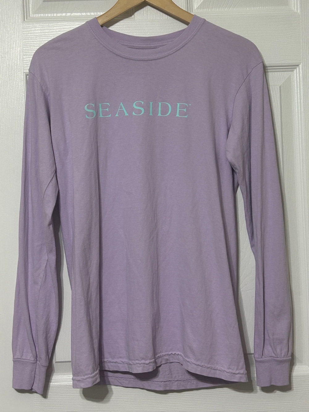 The Seaside Style Women’s SEASIDE T-Shirt Purple Long Sleeve 100% Cotton Size S